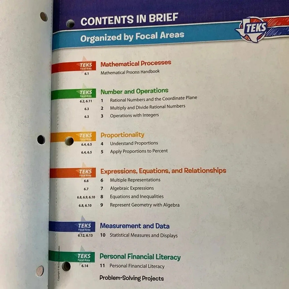Glencoe TEKS Math Course 1 Vol. 2 Grade 6 McGraw Hill Education Paperback 2015 - Picture 4 of 11
